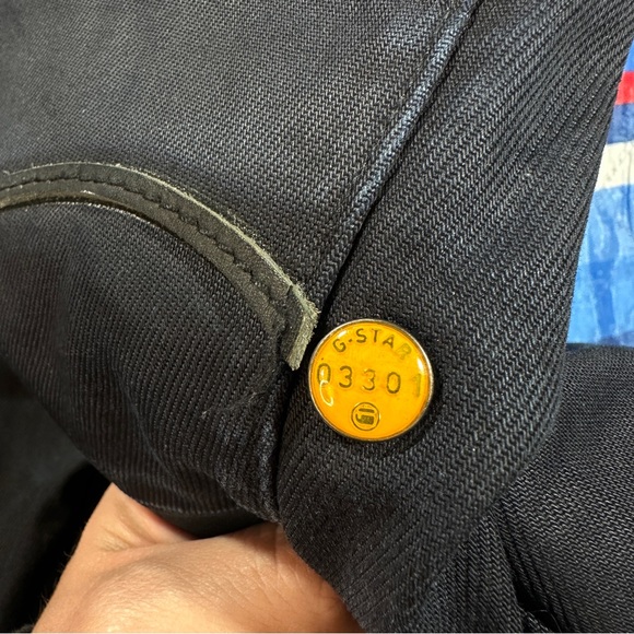 G Star Raw 3301 Dark Wash Blue Navy Denim Men’s Size 33x28 Waxed Jeans - Picture 14 of 14